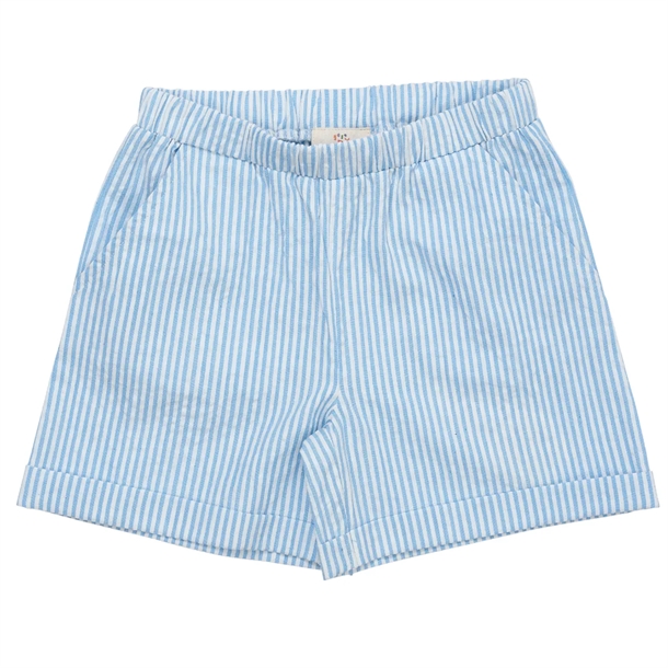 Copenhagen Colors Shorts - Seersucker - Sky Blue M Cream Stripe