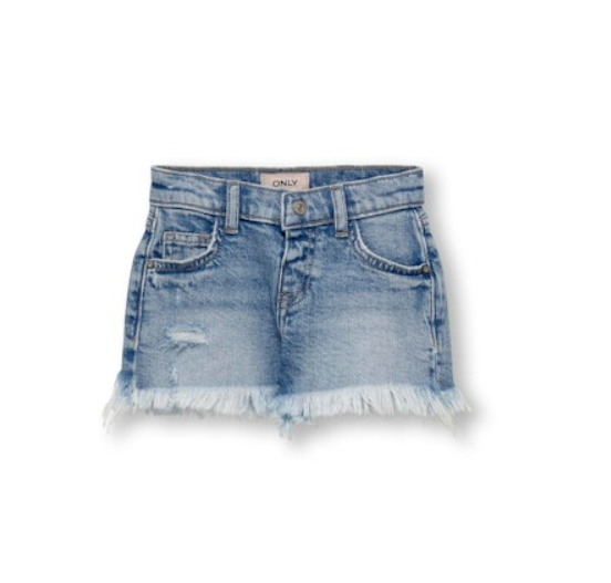 Only Mini Robyn Vintage Denim Shorts - Light Blue Denim - 80 Cm