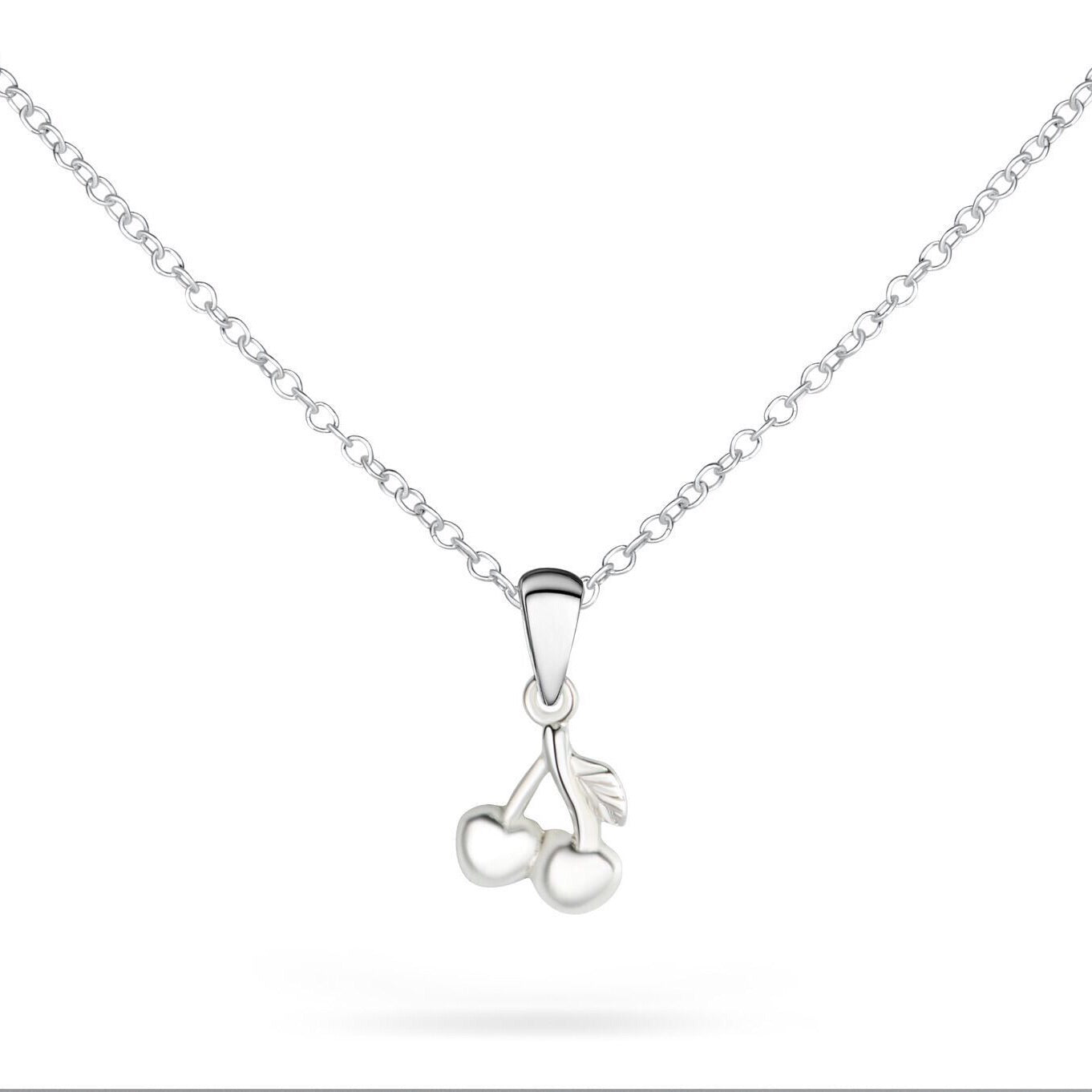 Halskæde Med Kirsebær I Sølv