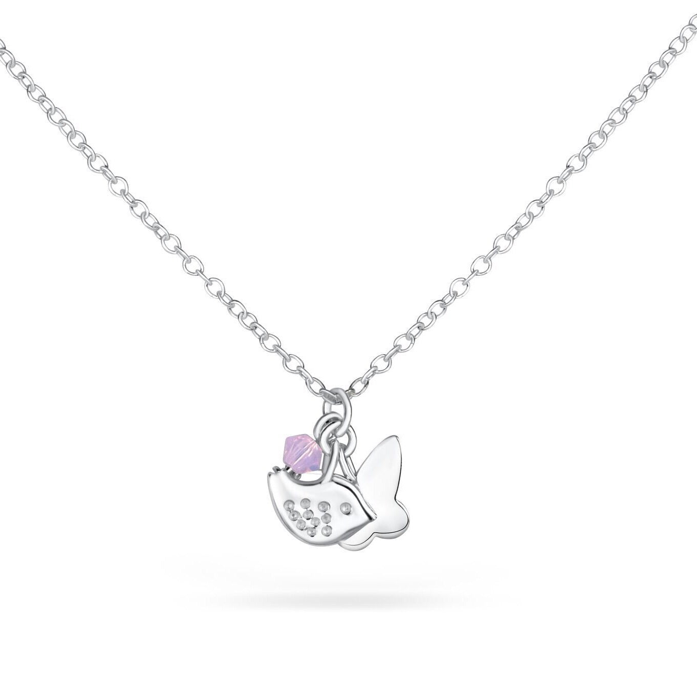 Halskæde Med Spurv Sommerfugl  Swarovskisten