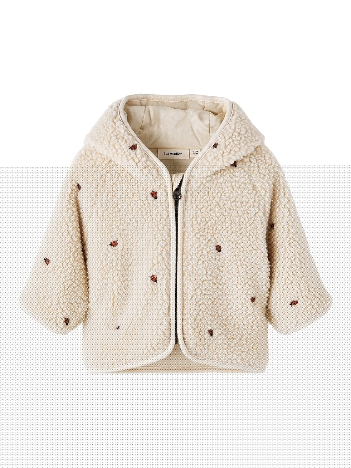 Lil Atelier Nalo Loose Sherpa Jakke Baby - Fog - 56 Cm