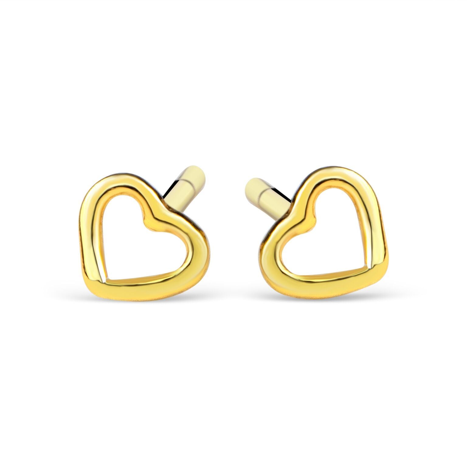 Hjerte ørestikker Rødguldbelagt Sølv